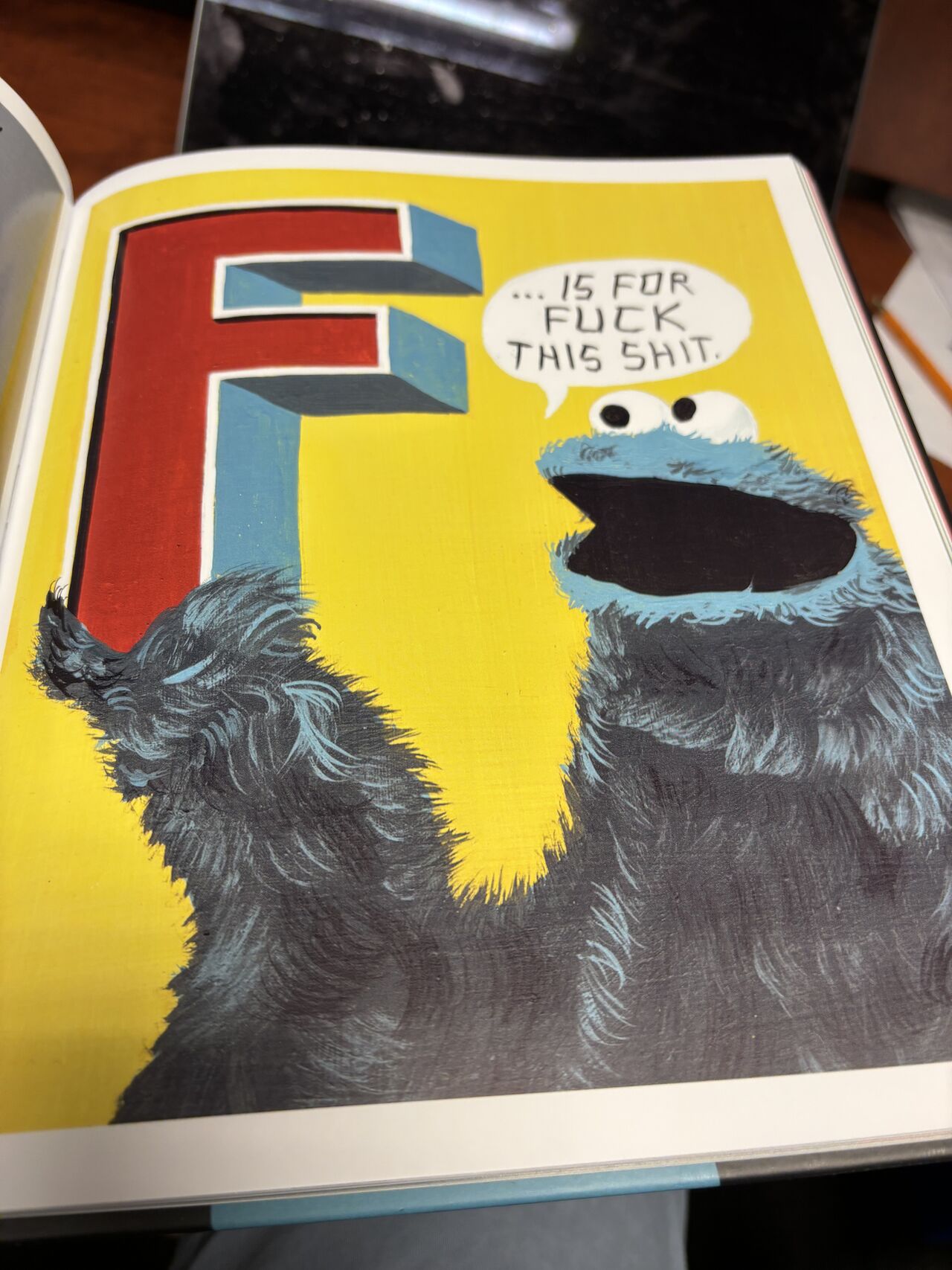 F is for Fuck This Shit - Cookie Monster illustration