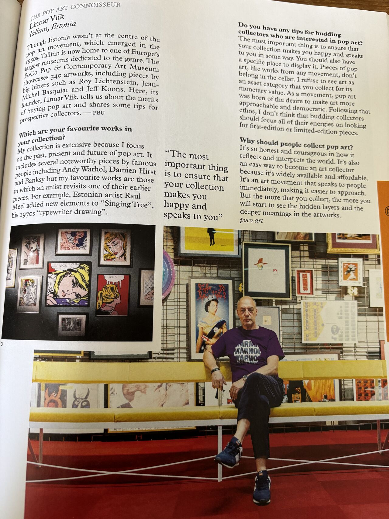 Monocle magazine pop art connoisseur article